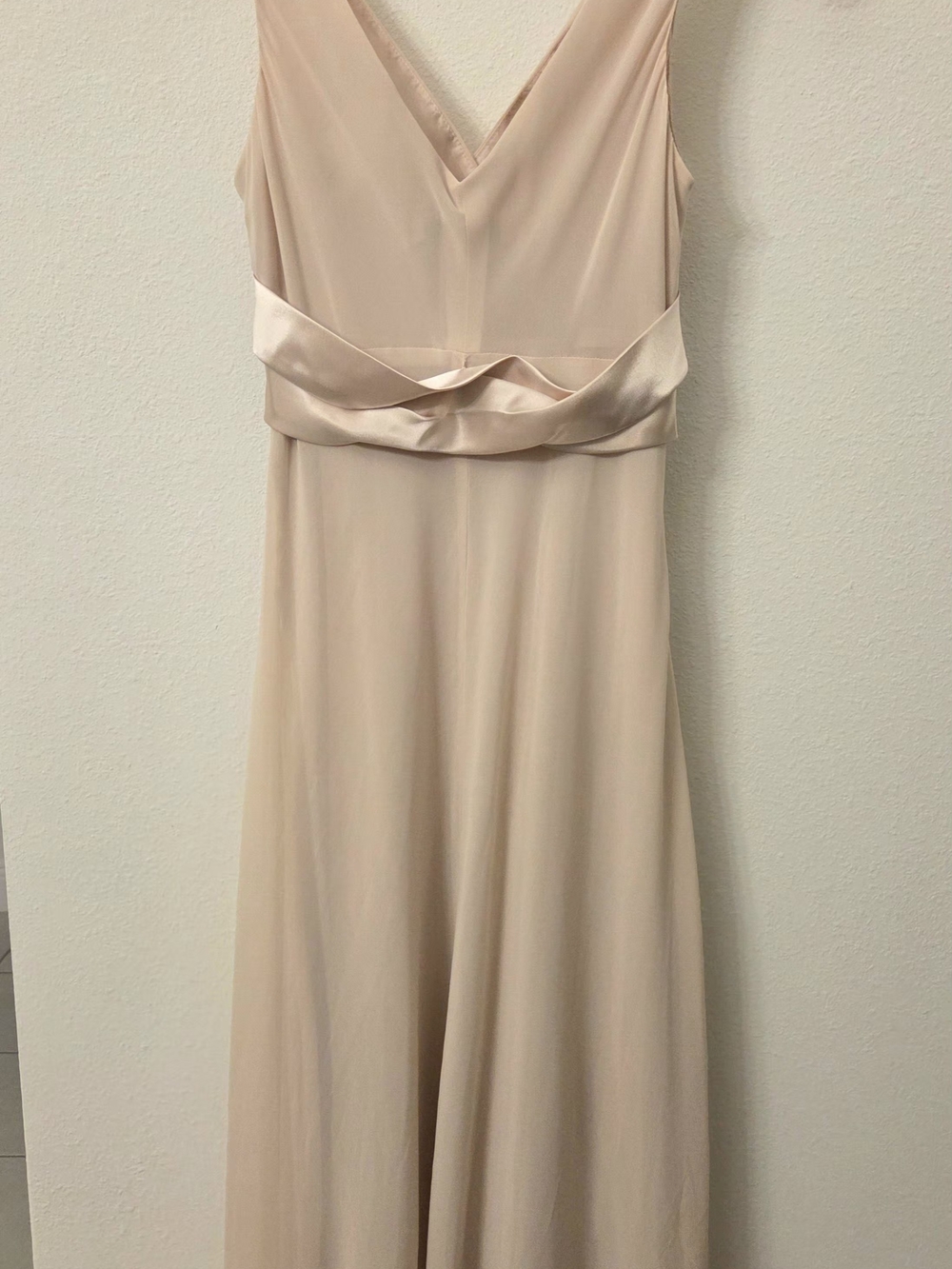Evan Picone Blush Cream Wrap Satin-Sash Midi Dress - Picture 5 of 6